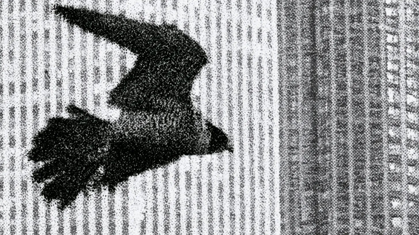 A peregrine falcon in flight, silhouetted against a high-rise building's facade.